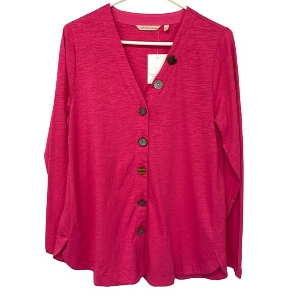 Soft Surroundings | Pink Button up Long sleeve Top S - Picture 1 of 6